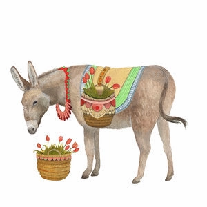 Flower Messenger: The Donkey - Art Print framed wall decor