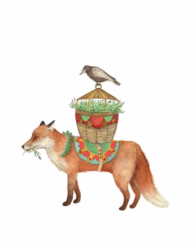 Flower Messenger: The Fox - Art Print framed wall decor