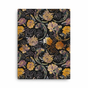 Flowers and Koi - canvas canvas mural art