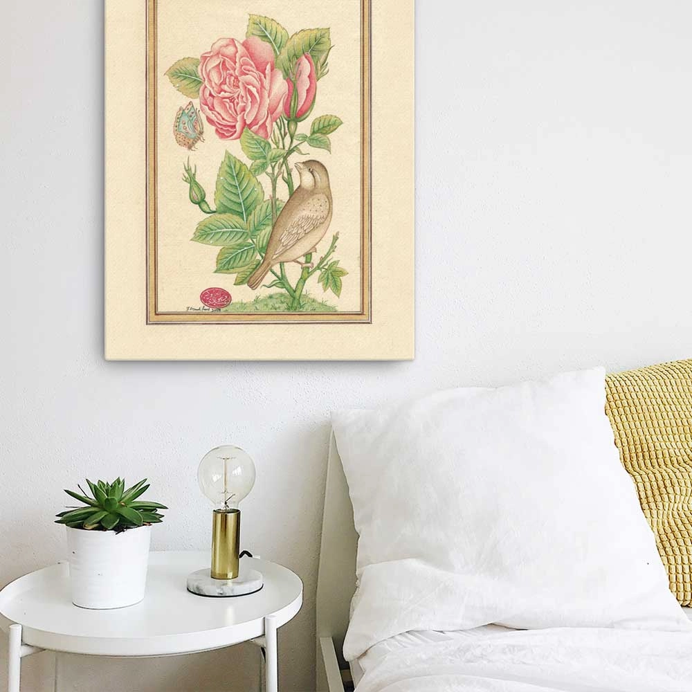 Flowers and the Bird - canvas