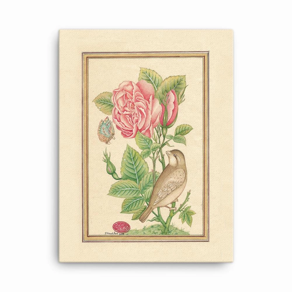 Flowers and the Bird - canvas canvas mural art
