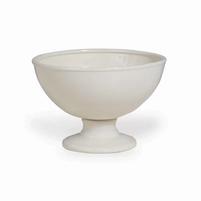 Footed Ivory Crackled Porcelain Bowl home display ornament