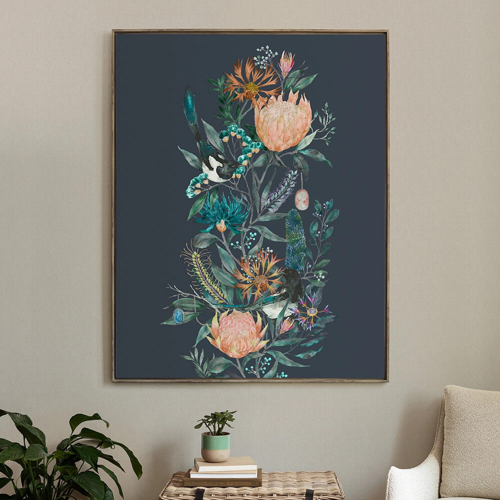 Fortazela Framed Canvas Stone