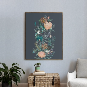 Fortazela Framed Canvas Stone patterned fashion rug  