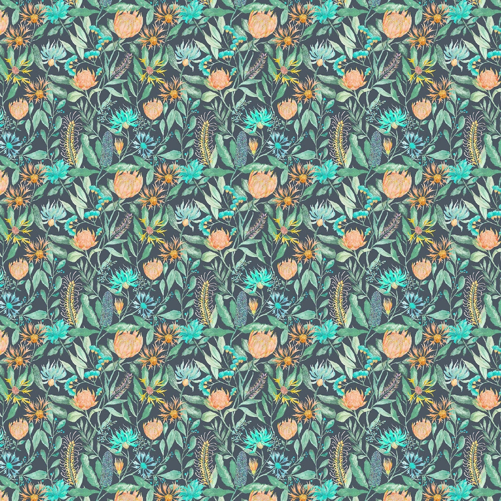 Fortazela Printed Cotton Fabric (By The Metre) Sapphire