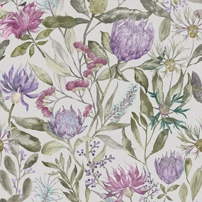 Fortazela Printed Cotton Fabric (By The Metre) Violet elegant table cloth  