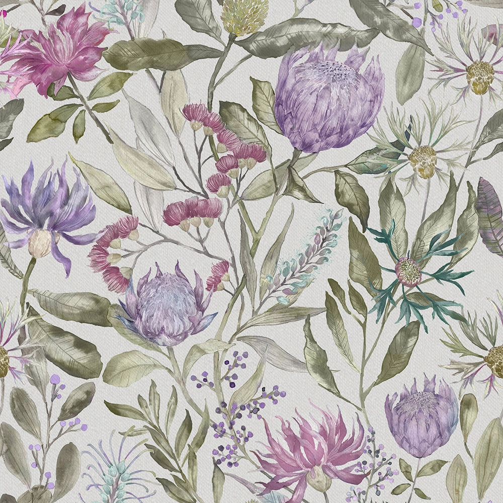 Fortazela Printed Cotton Fabric (By The Metre) Violet elegant table cloth  