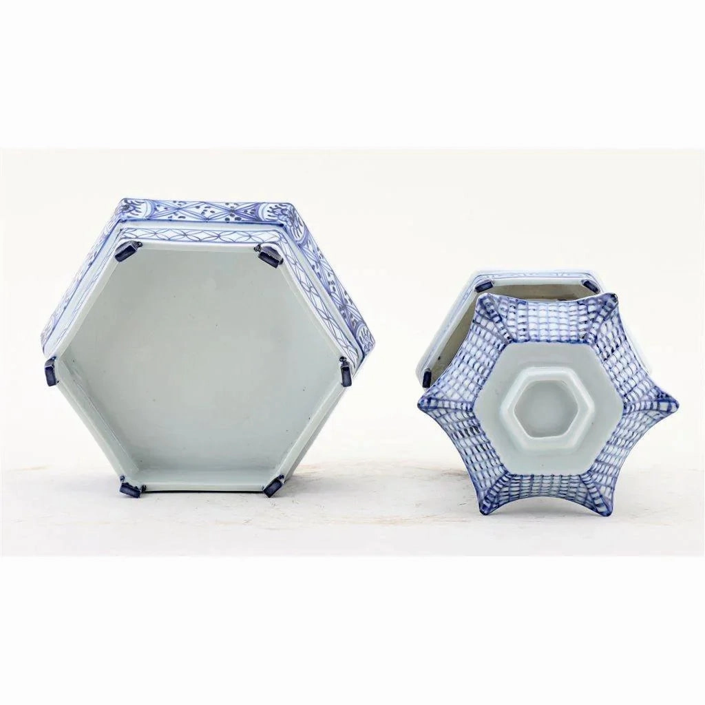 Four Tier Blue and White Porcelain Pagoda Statue