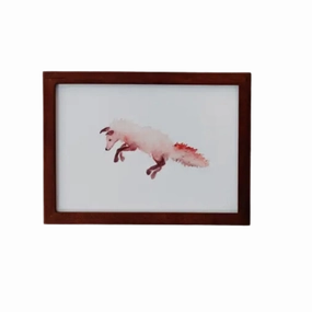 Fox in Snow Art Print framed wall decor