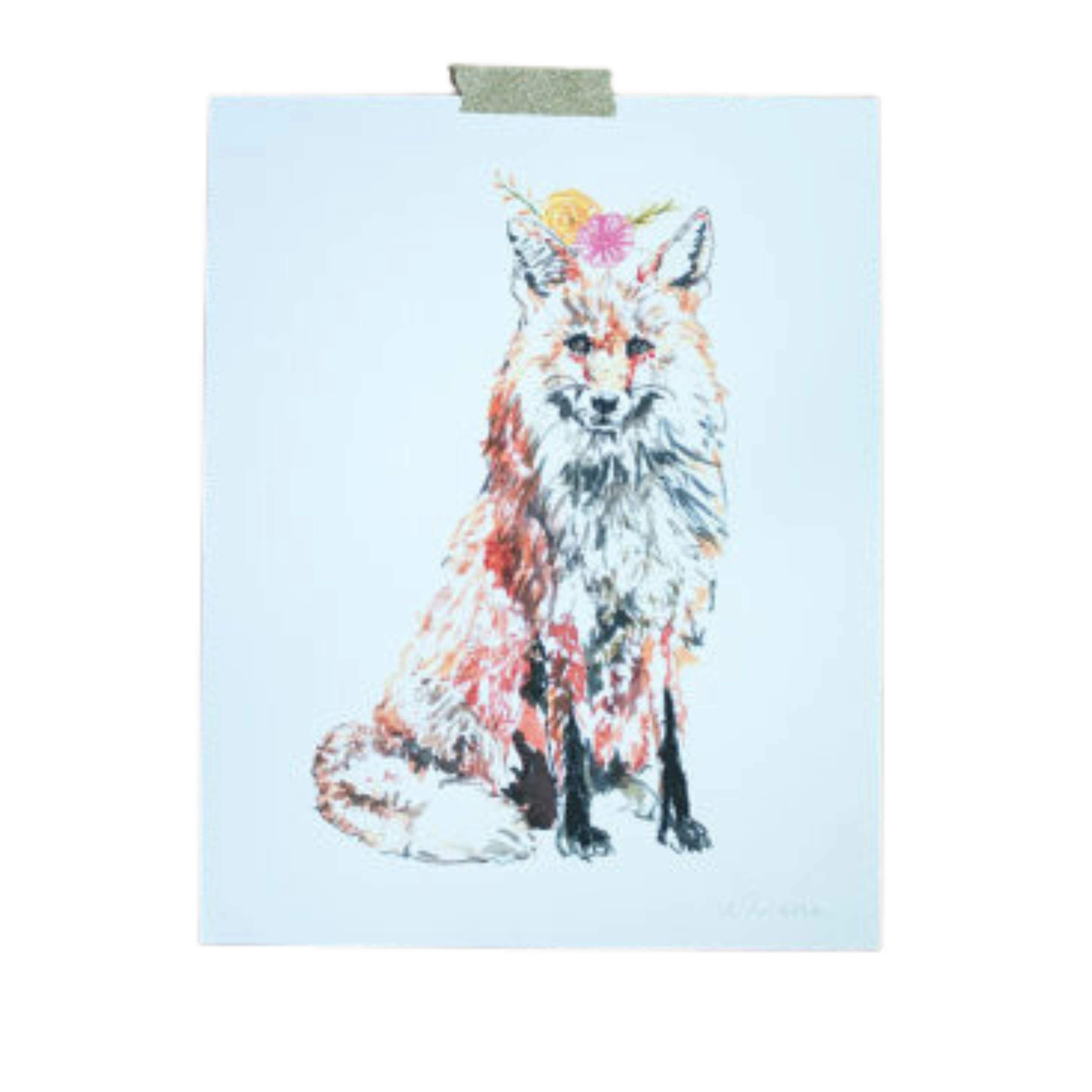 Fox Print 8x10 framed wall decor