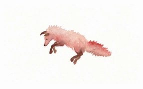 Fox Watercolor Print 8" x 10" framed wall decor