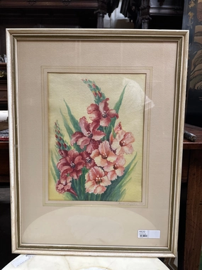FRAMED BLOOMING ROSES WATERCOLOR SIGNED ANNIE LOIS GRAY classic mural painting