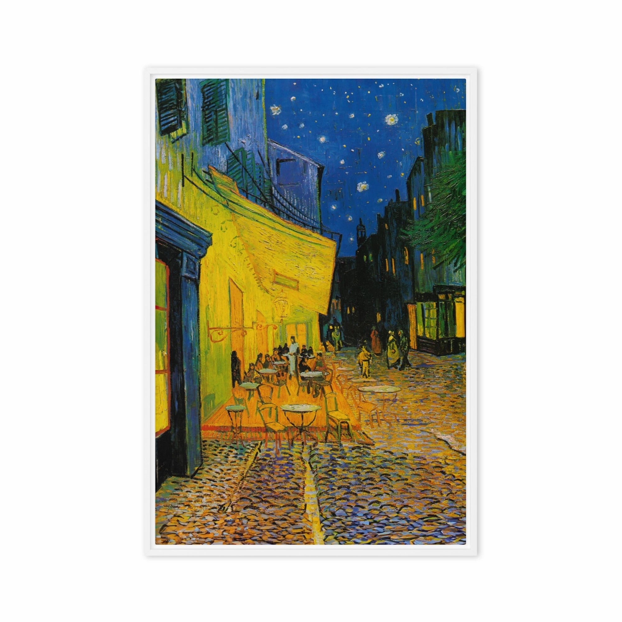 Framed canvas - Cafe terrace in the evening