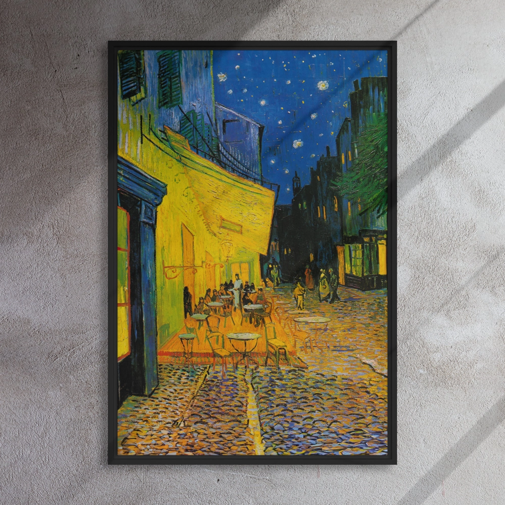 Framed canvas - Cafe terrace in the evening