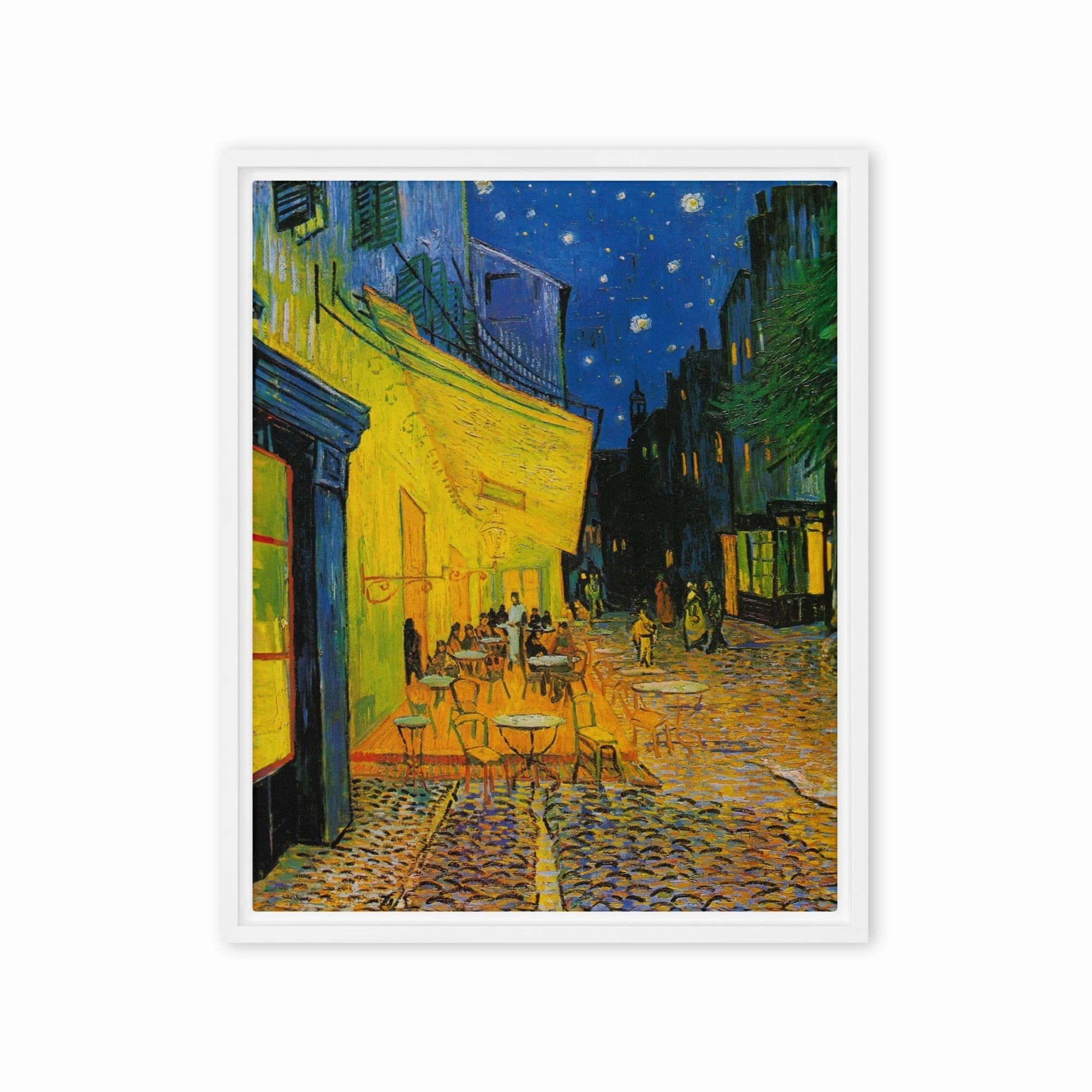 Framed canvas - Cafe terrace in the evening