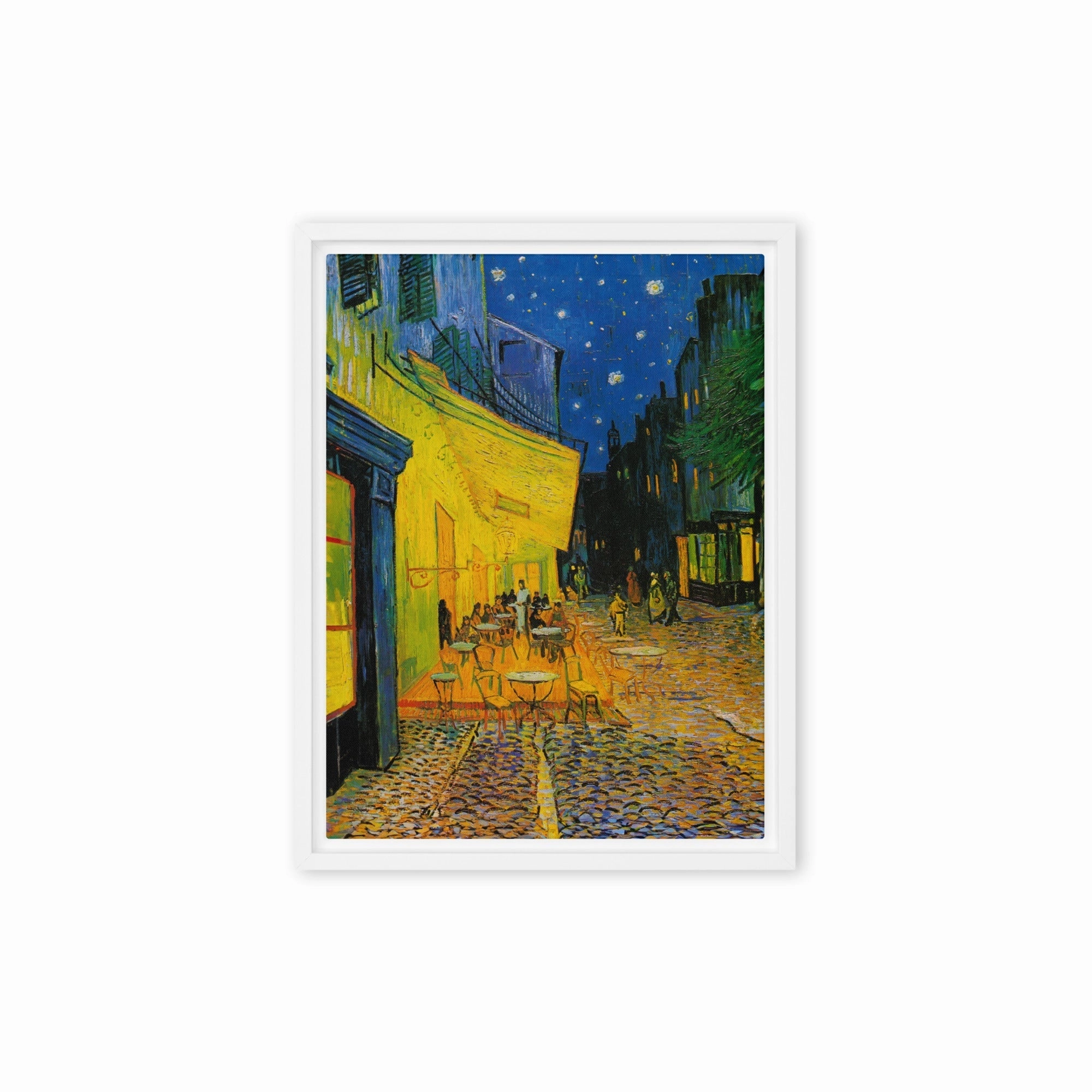 Framed canvas - Cafe terrace in the evening