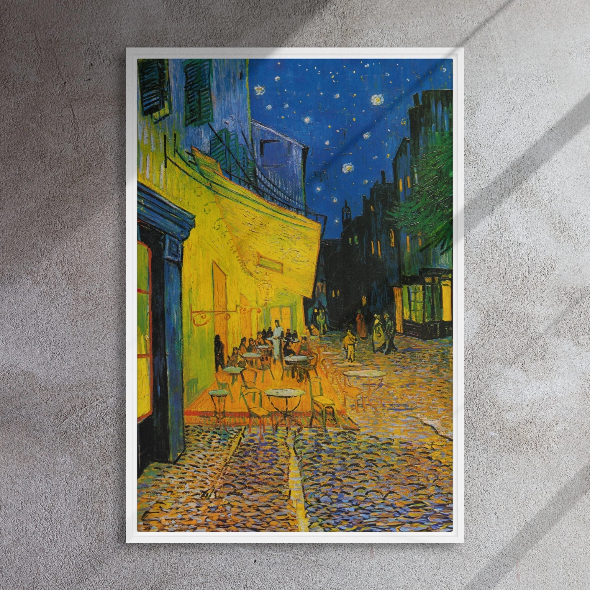 Framed canvas - Cafe terrace in the evening