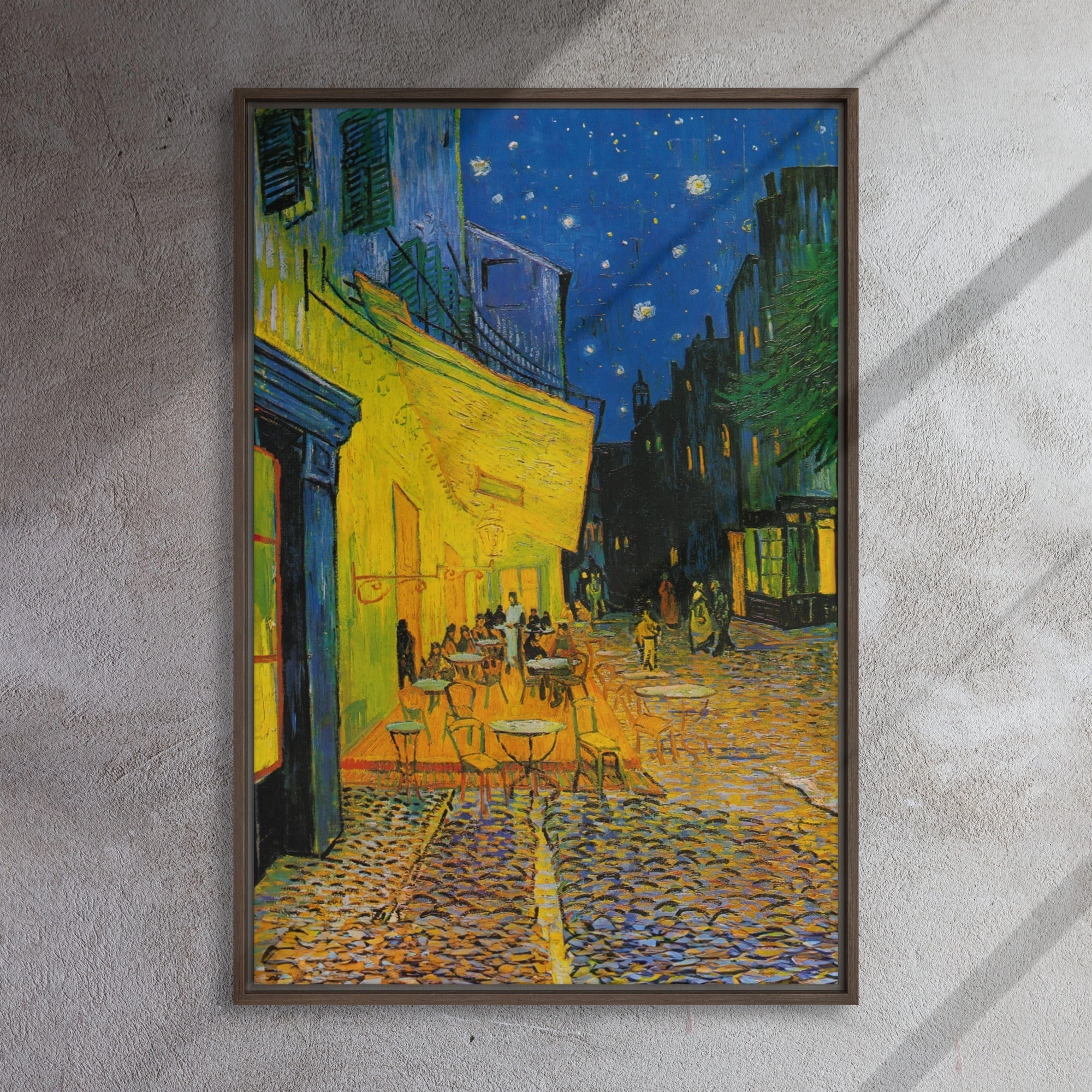 Framed canvas - Cafe terrace in the evening
