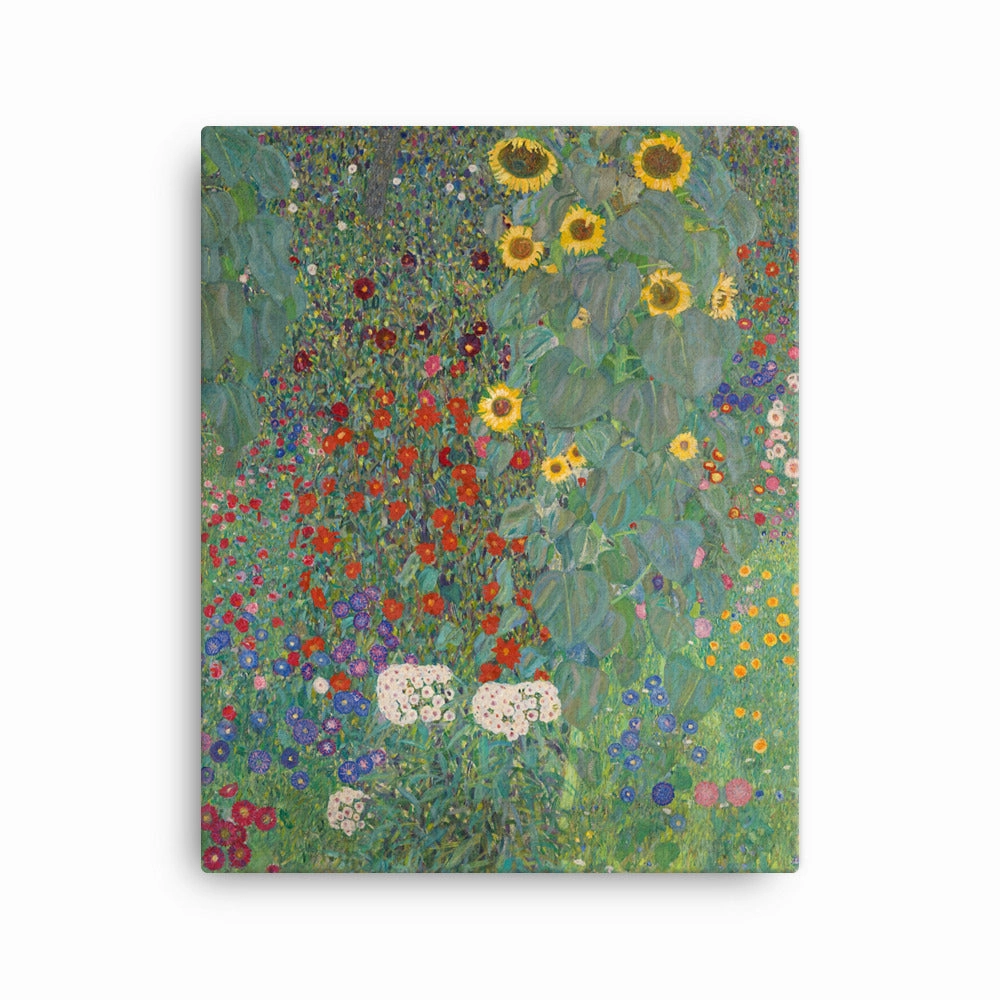 Framed Canvas - Gustav Klimt, Garden with Sunflowers
