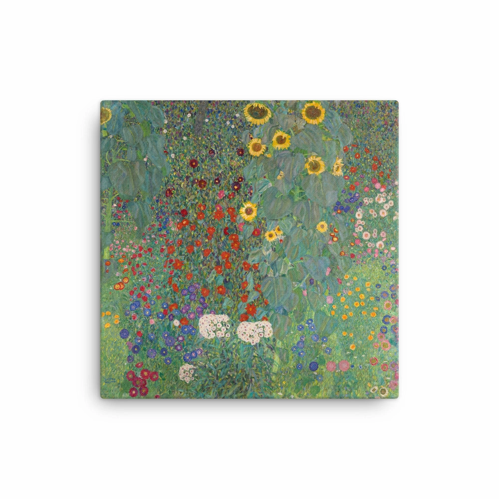 Framed Canvas - Gustav Klimt, Garden with Sunflowers