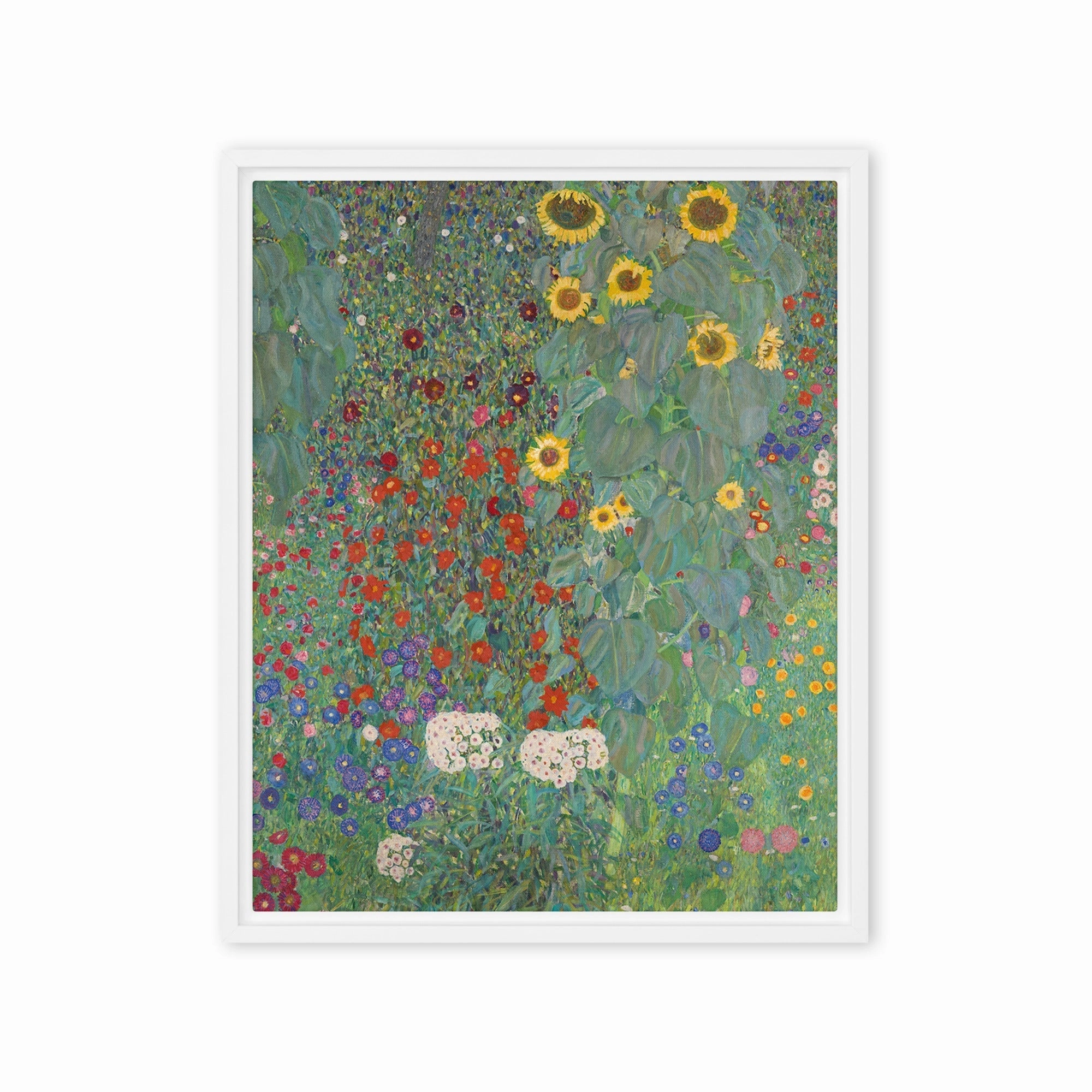 Framed Canvas - Gustav Klimt, Garden with Sunflowers