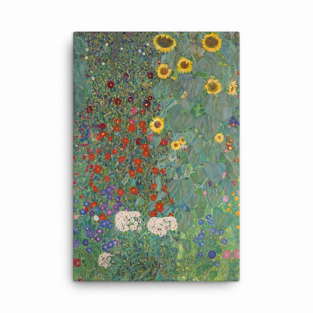 Framed Canvas - Gustav Klimt, Garden with Sunflowers