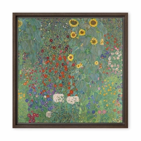 Framed Canvas - Gustav Klimt, Garden with Sunflowers canvas mural art