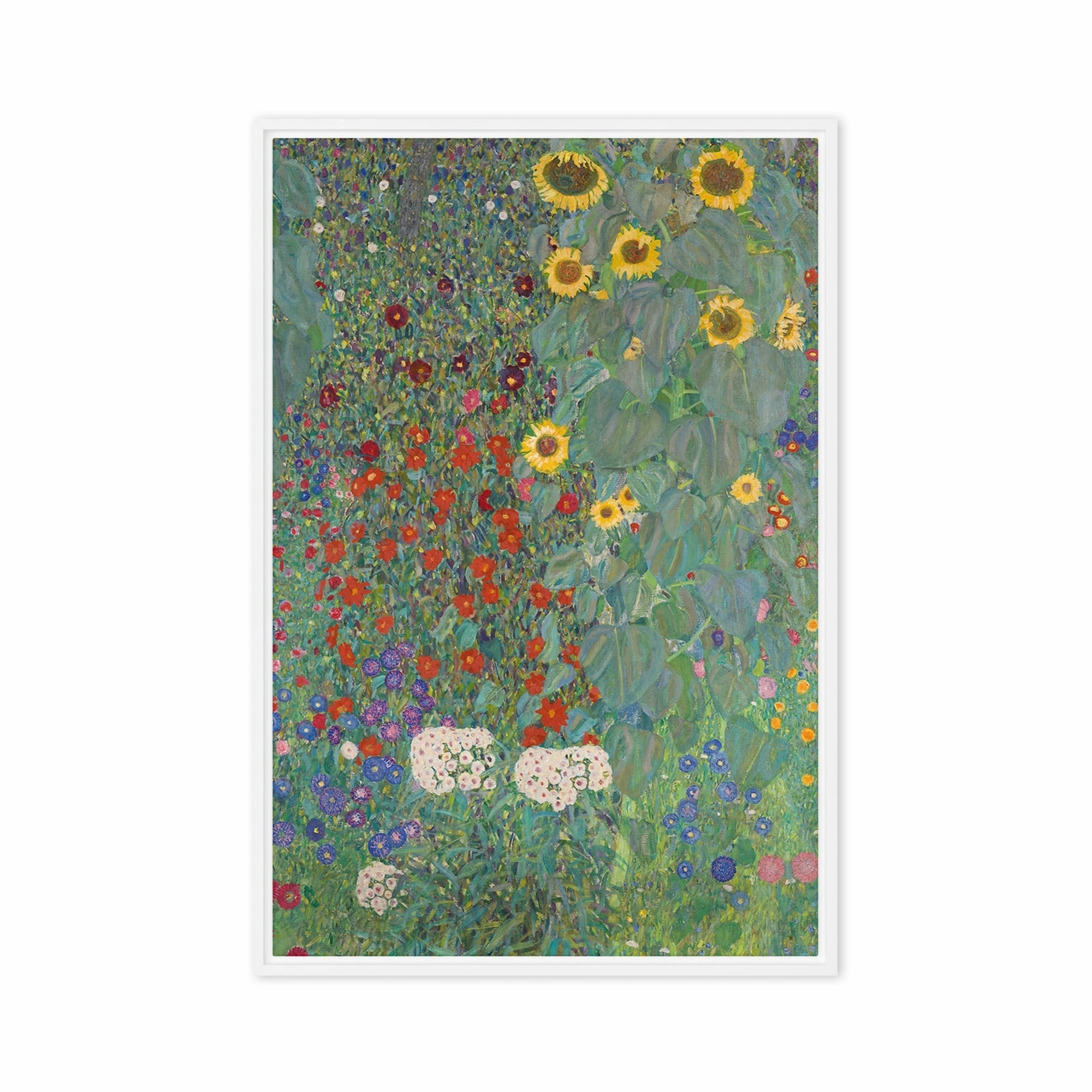 Framed Canvas - Gustav Klimt, Garden with Sunflowers
