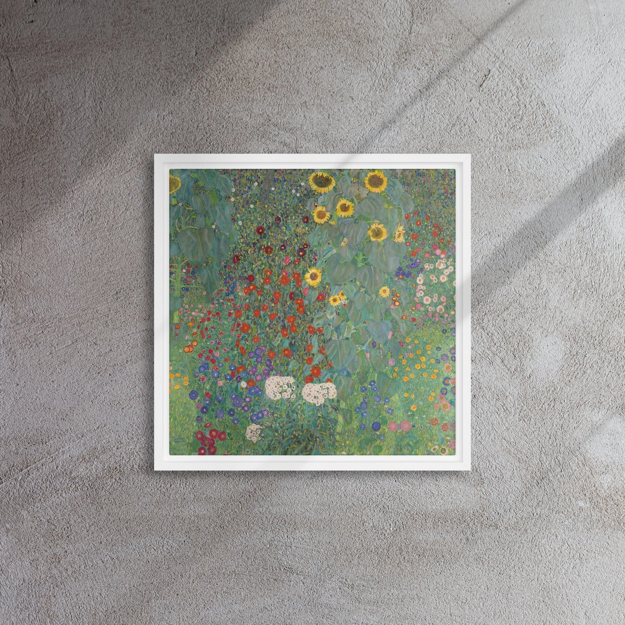 Framed Canvas - Gustav Klimt, Garden with Sunflowers