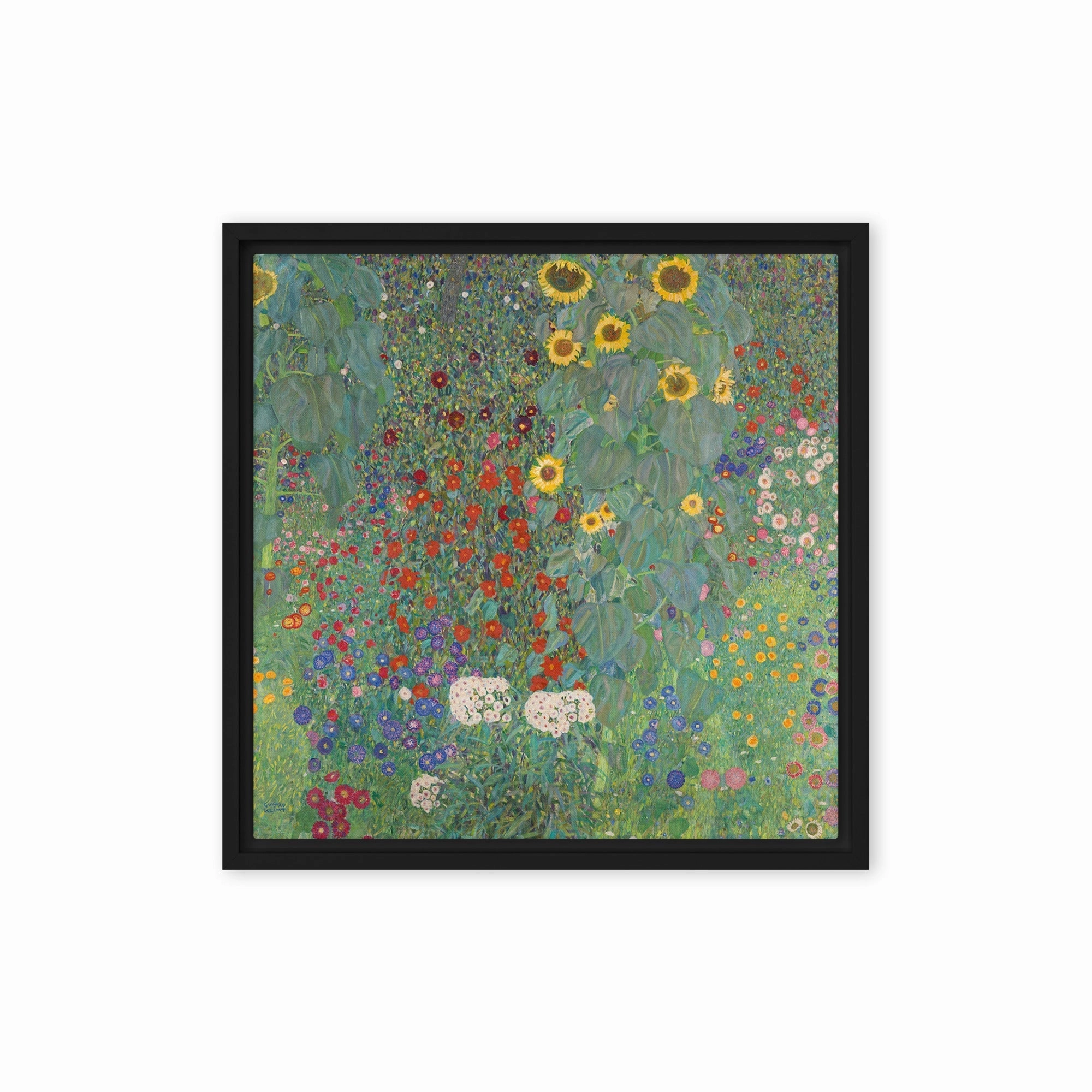 Framed Canvas - Gustav Klimt, Garden with Sunflowers
