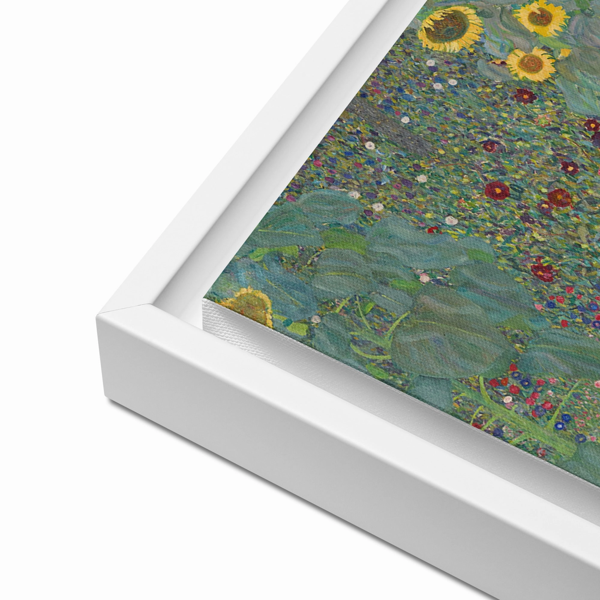 Framed Canvas - Gustav Klimt, Garden with Sunflowers