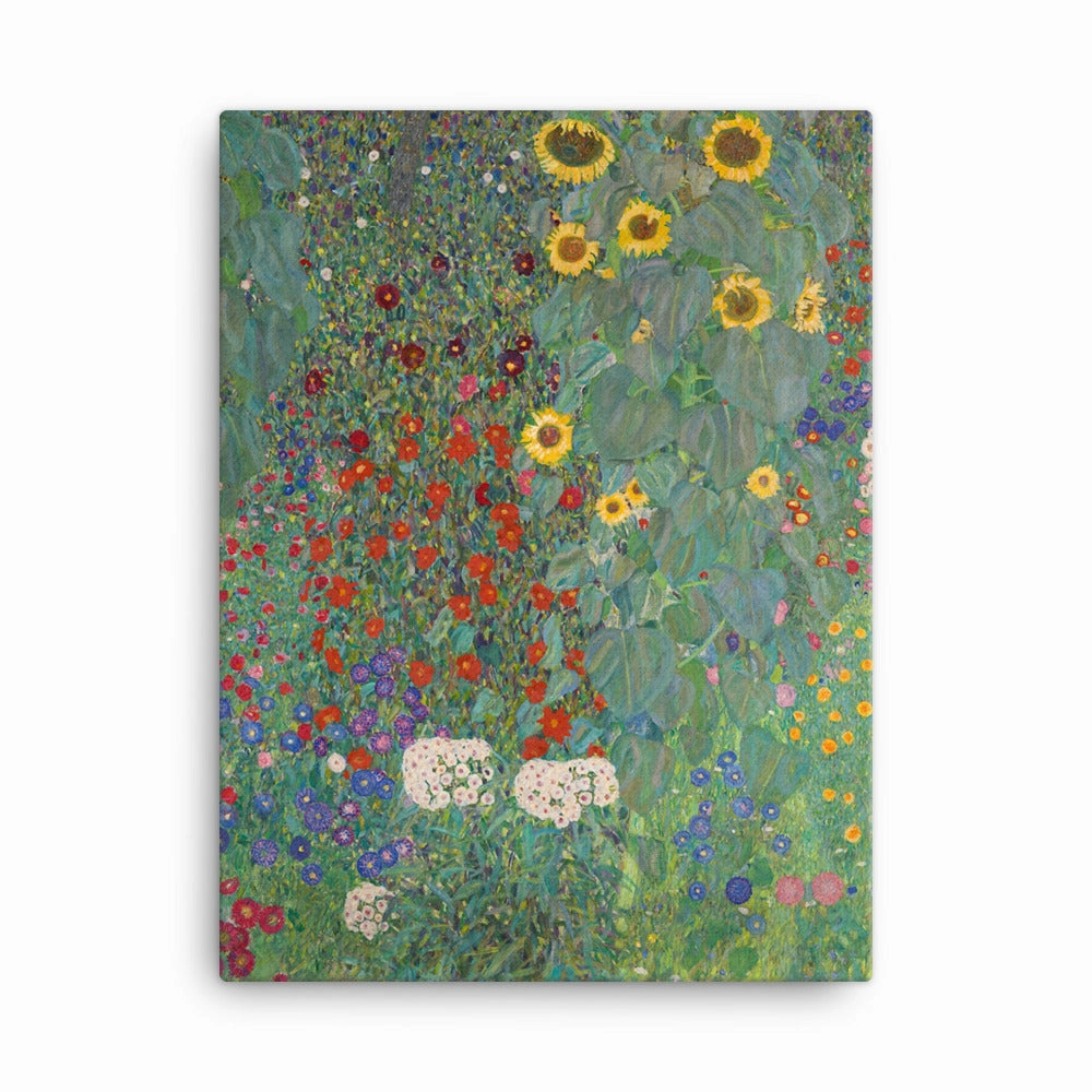 Framed Canvas - Gustav Klimt, Garden with Sunflowers