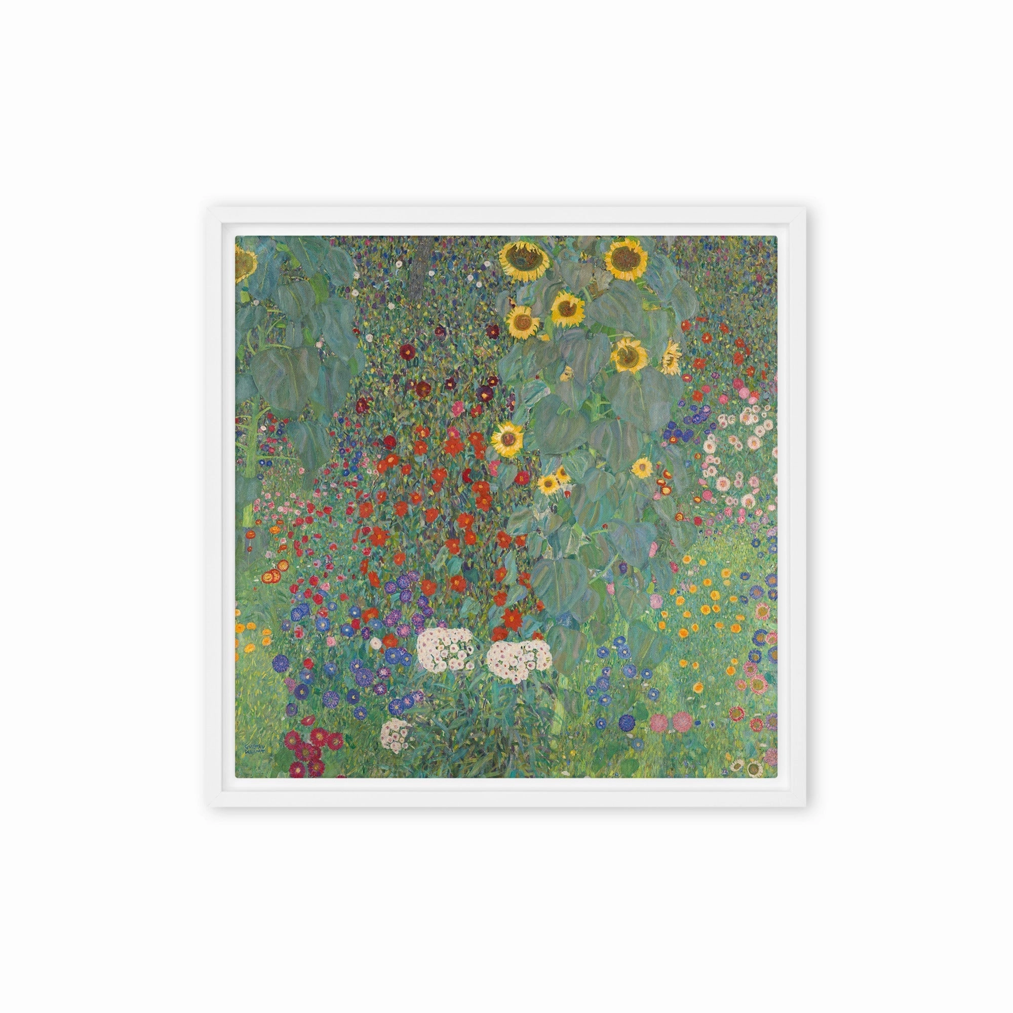 Framed Canvas - Gustav Klimt, Garden with Sunflowers