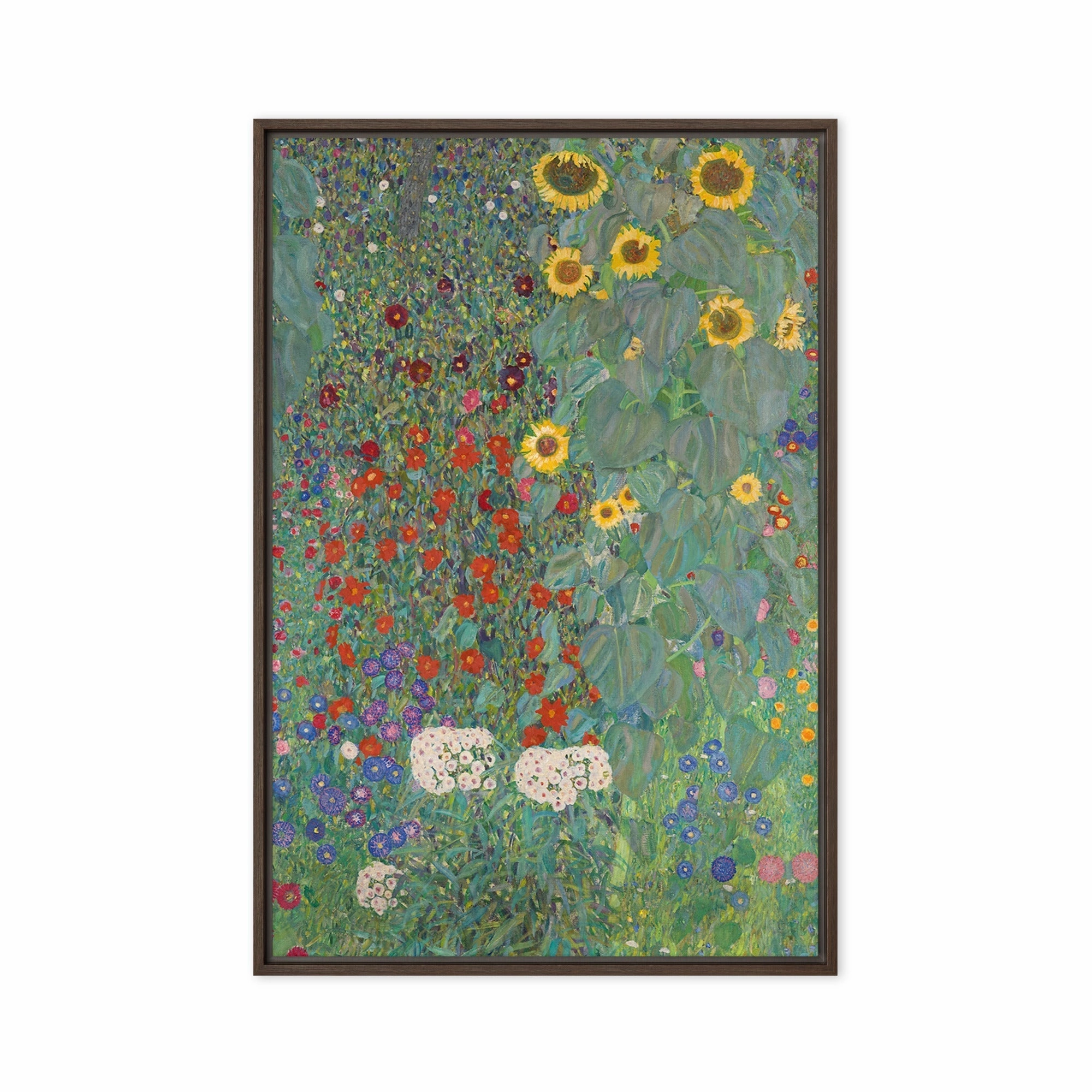 Framed Canvas - Gustav Klimt, Garden with Sunflowers