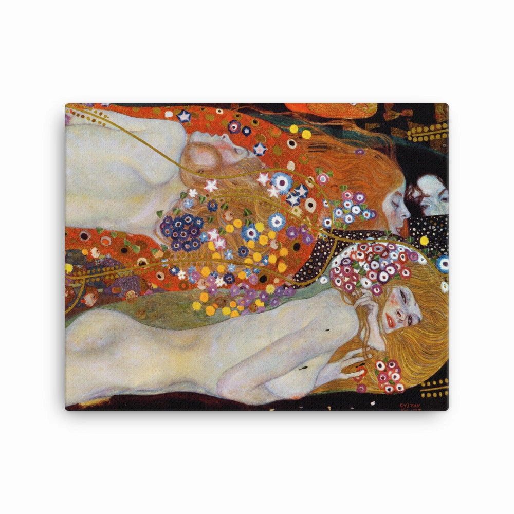 Framed Canvas - Gustav Klimt, Water Serpents II