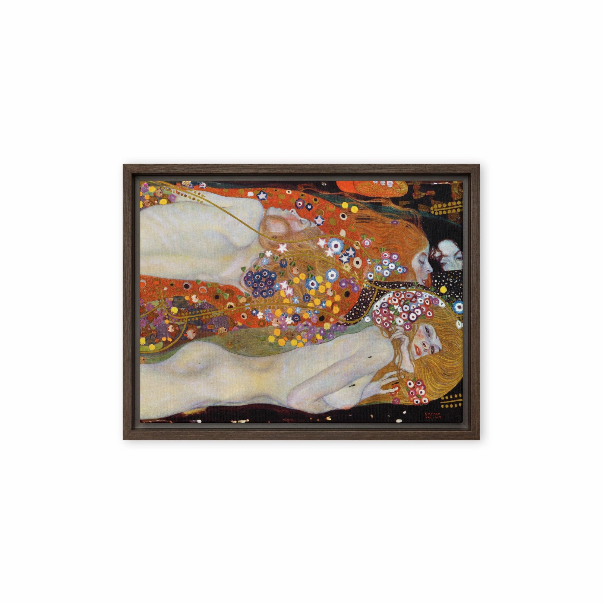 Framed Canvas - Gustav Klimt, Water Serpents II