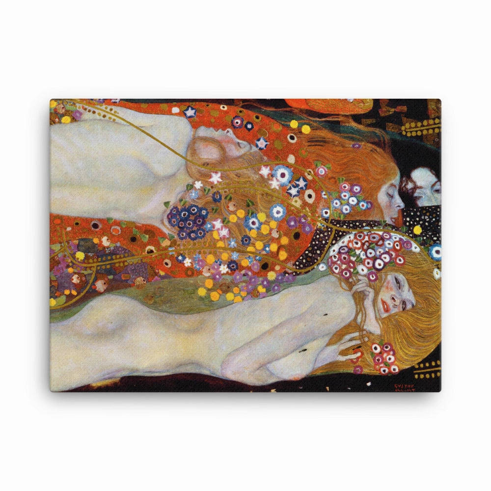 Framed Canvas - Gustav Klimt, Water Serpents II