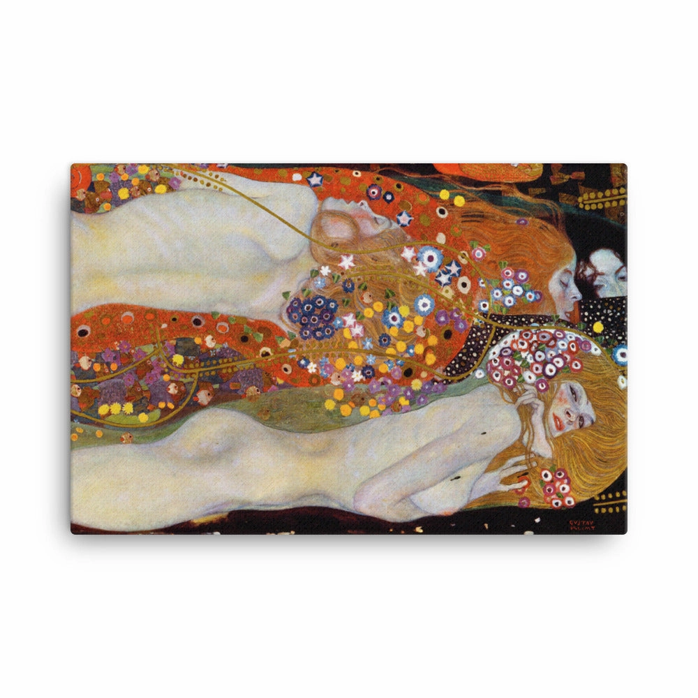 Framed Canvas - Gustav Klimt, Water Serpents II