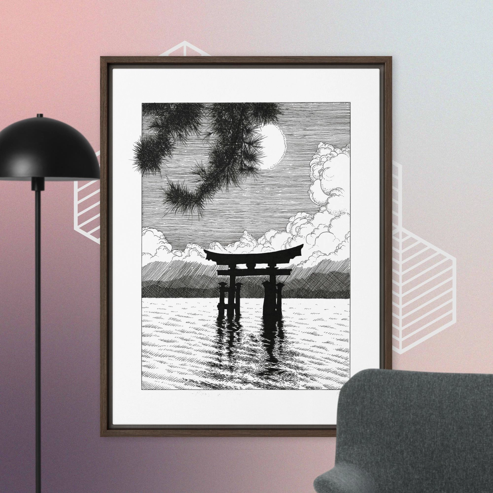 Framed Canvas - Miyajima