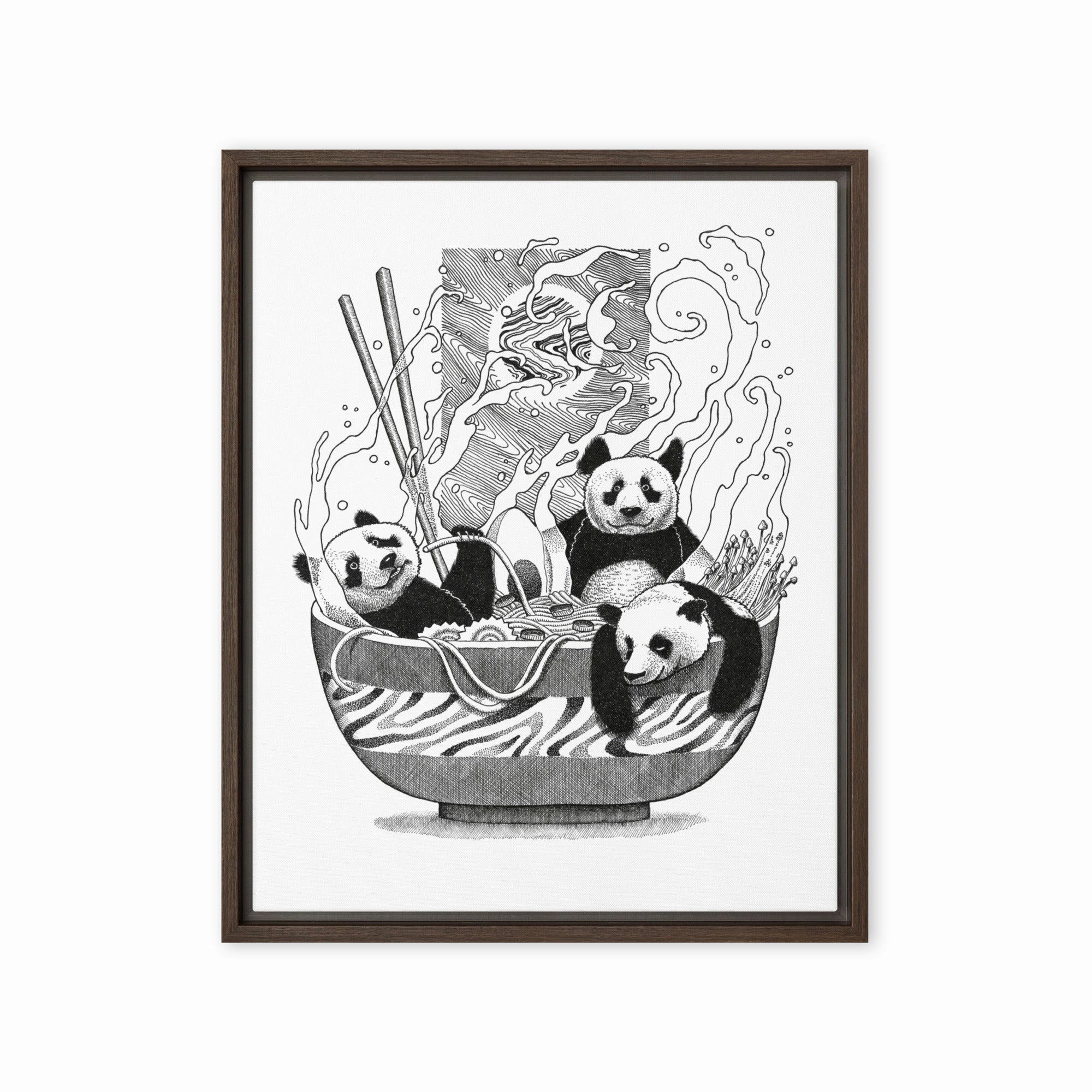 Framed Canvas - Panda Ramen