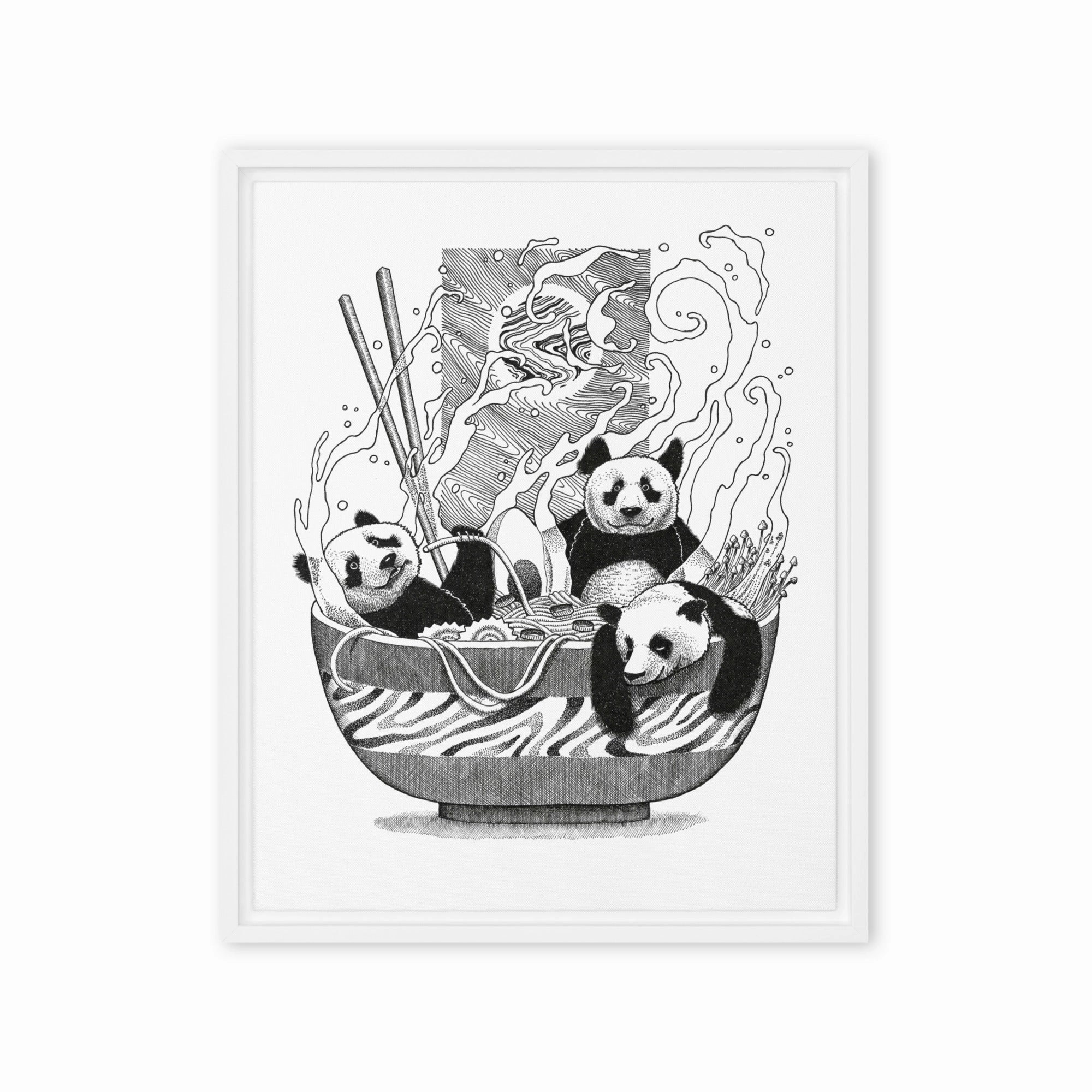 Framed Canvas - Panda Ramen
