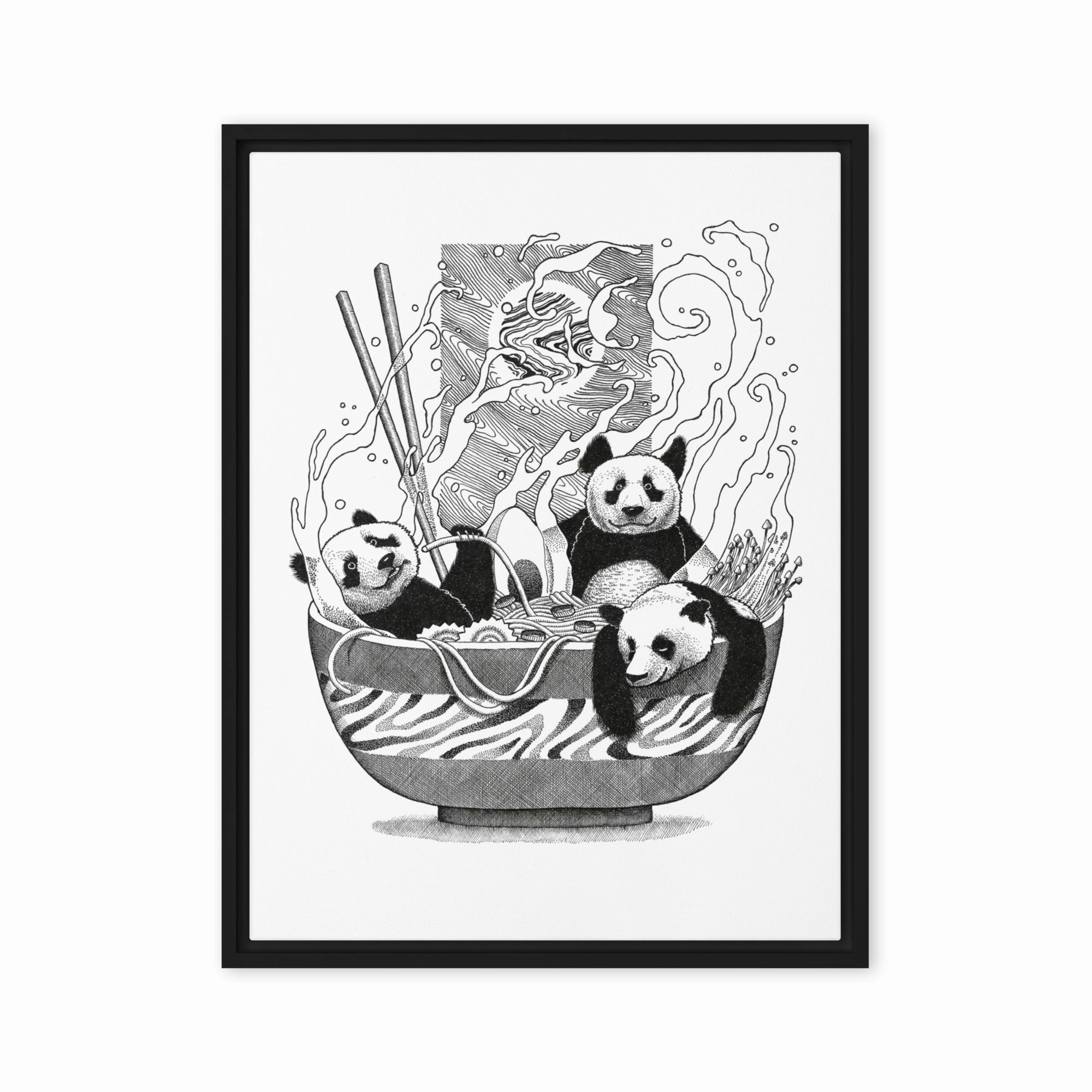 Framed Canvas - Panda Ramen