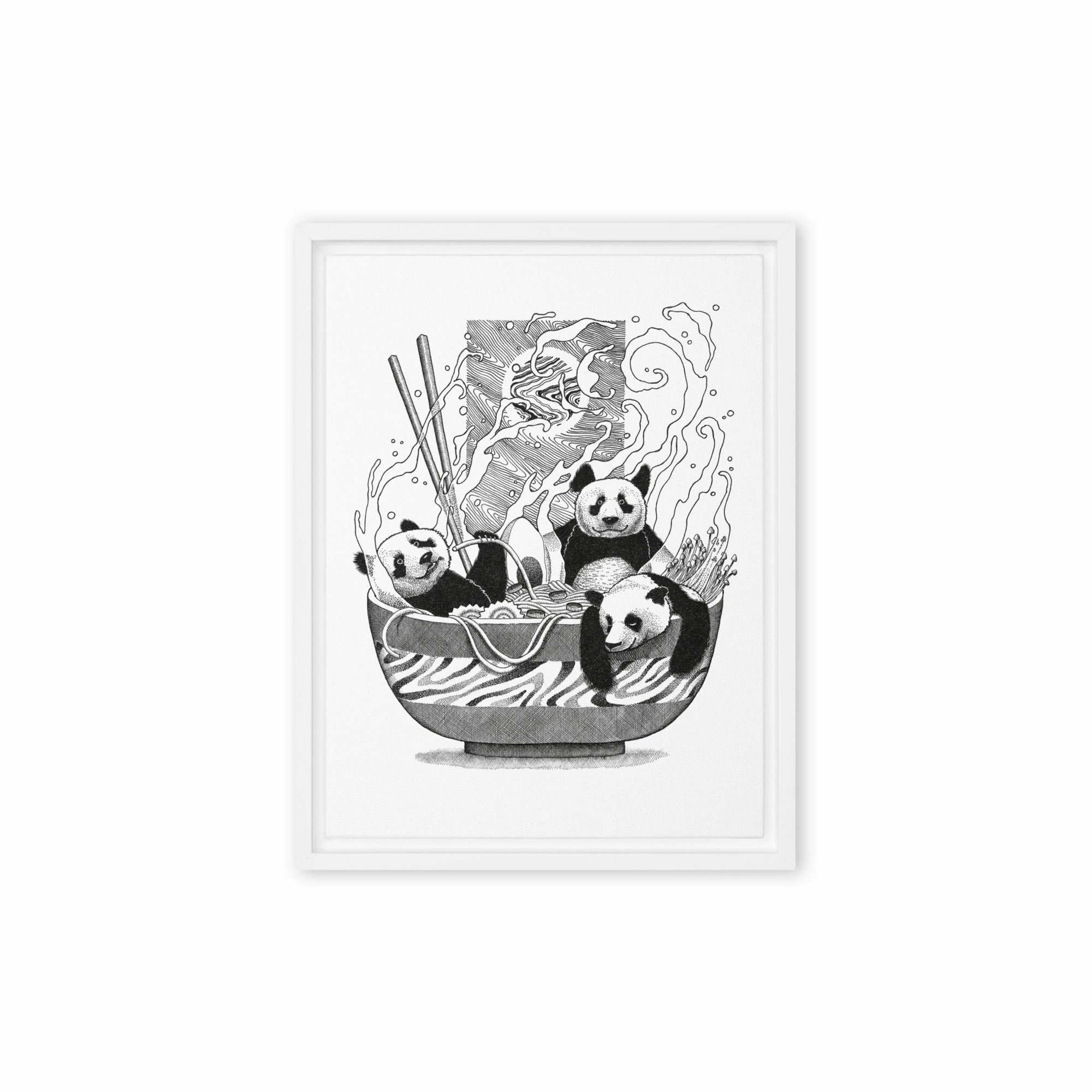 Framed Canvas - Panda Ramen
