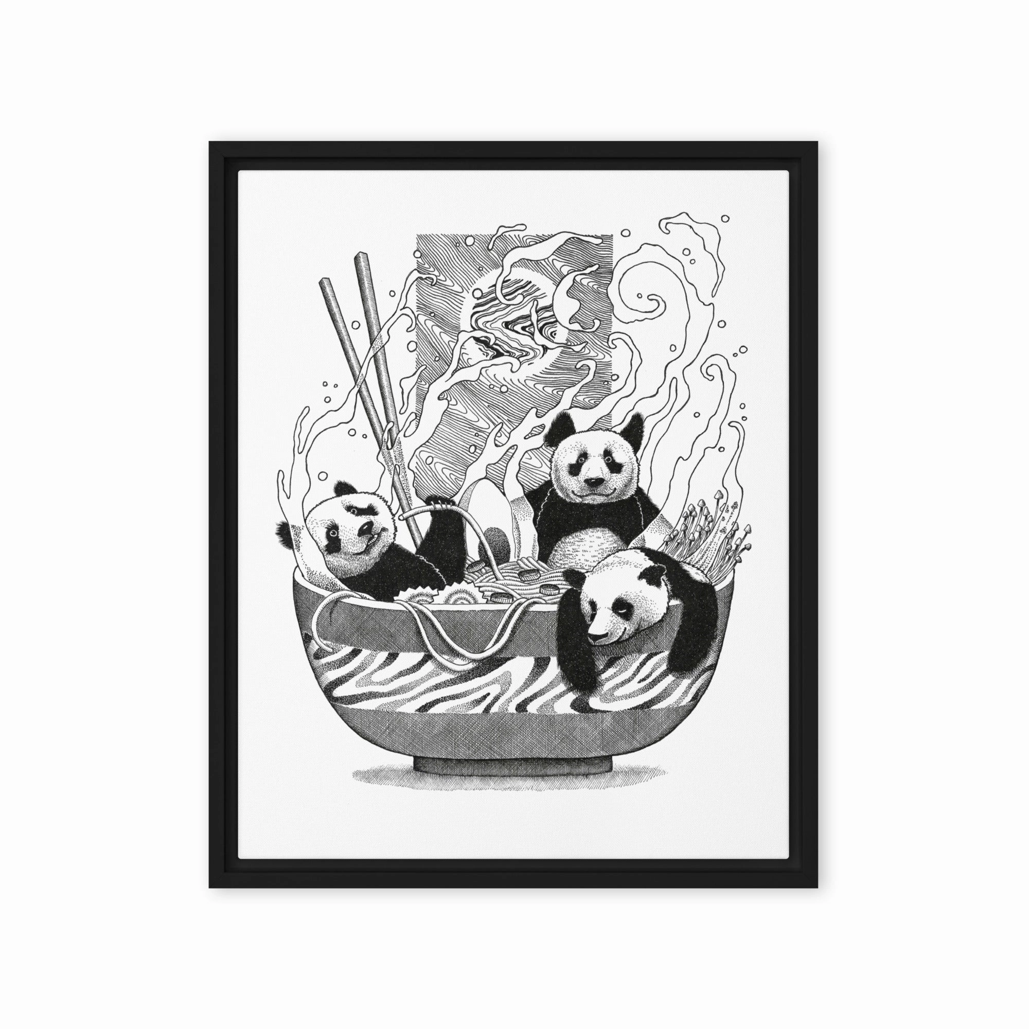 Framed Canvas - Panda Ramen