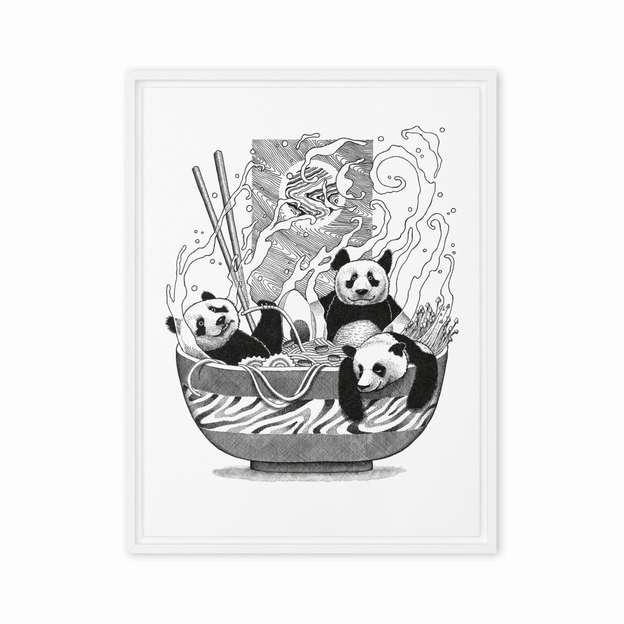 Framed Canvas - Panda Ramen