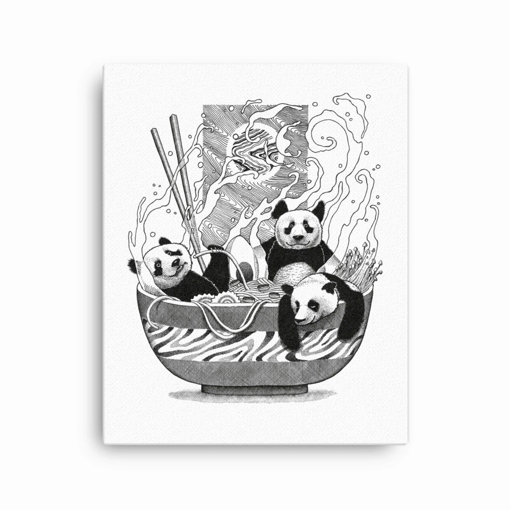 Framed Canvas - Panda Ramen