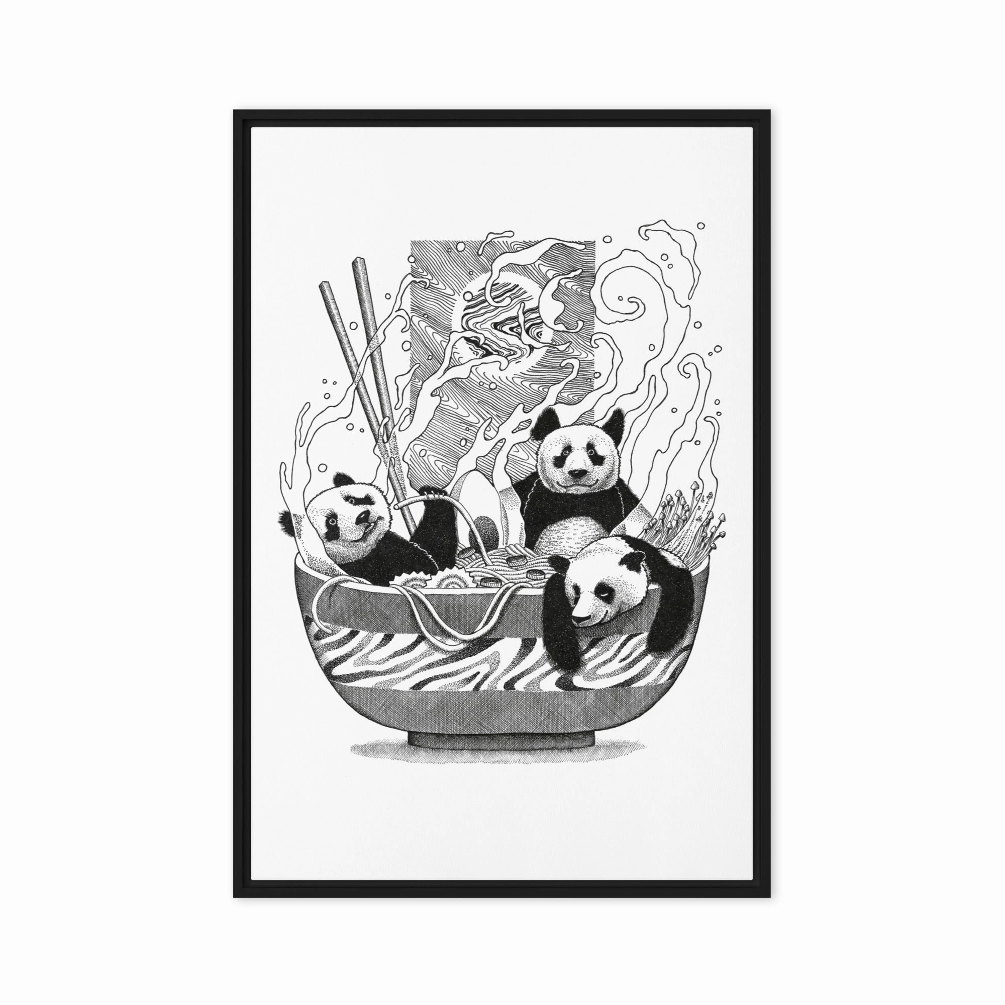 Framed Canvas - Panda Ramen