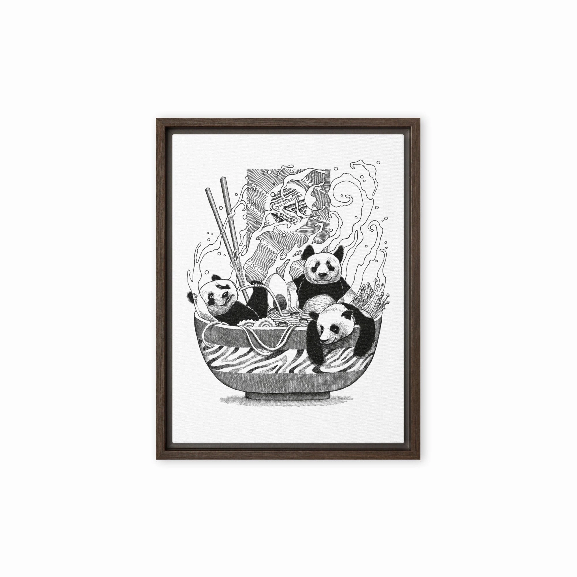 Framed Canvas - Panda Ramen