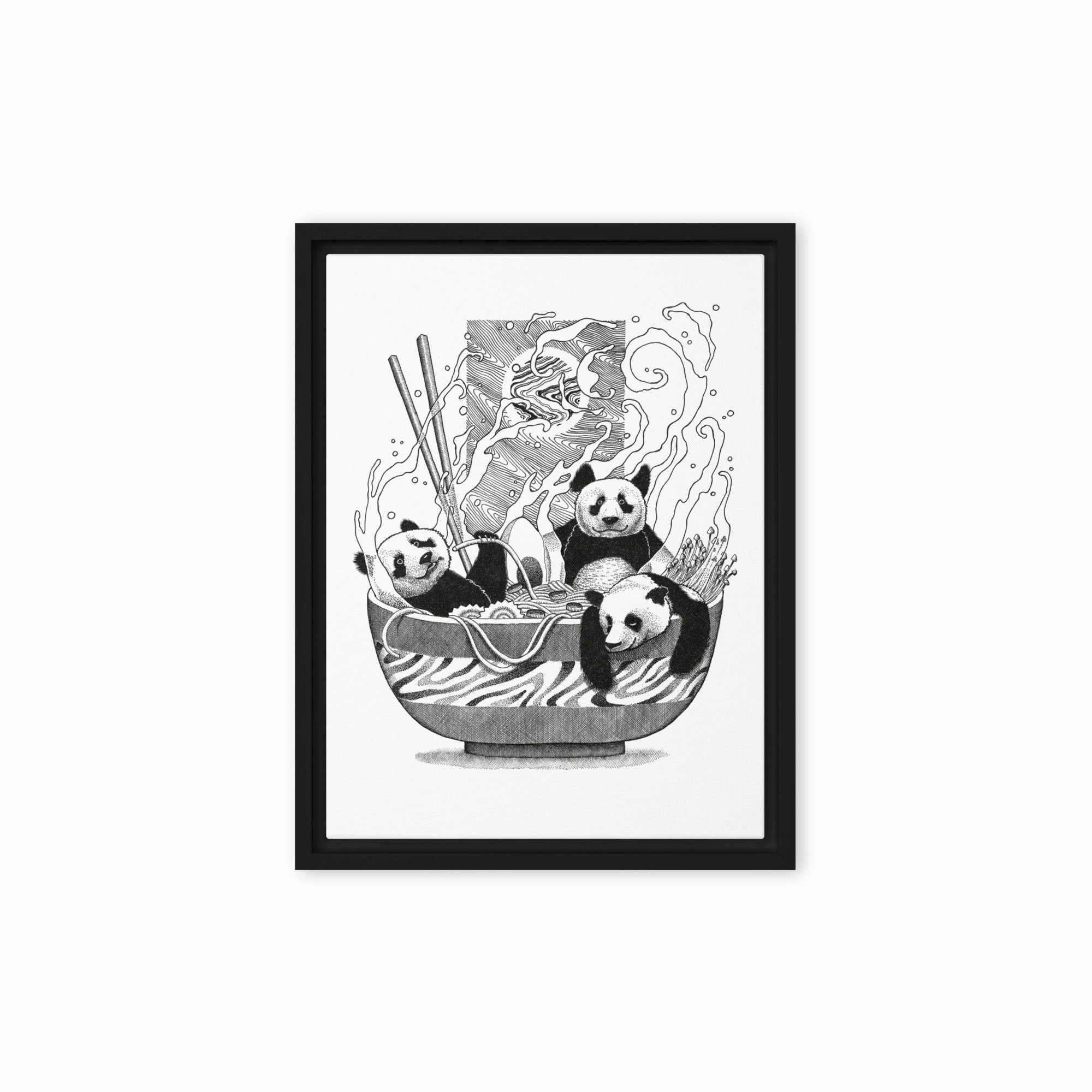 Framed Canvas - Panda Ramen