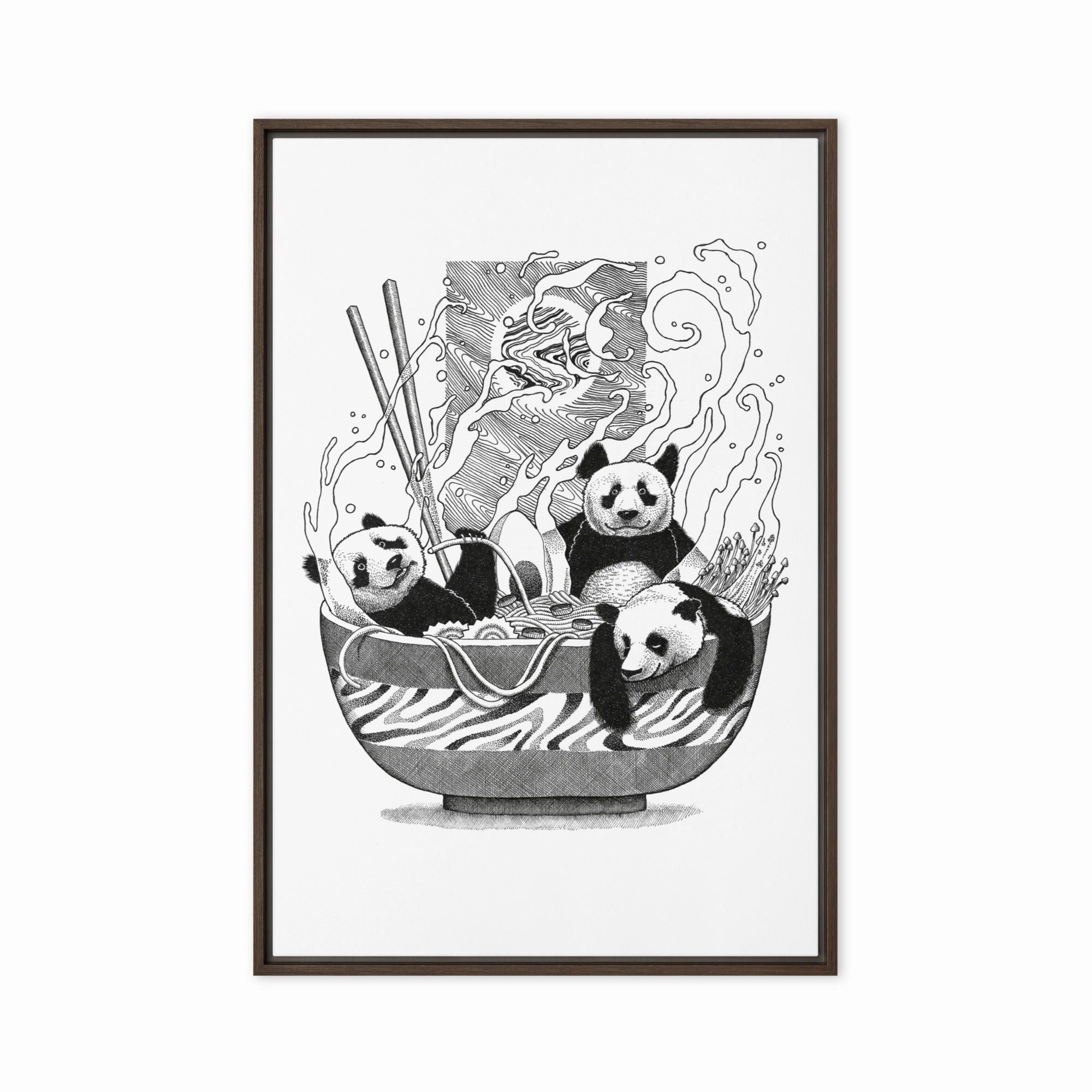 Framed Canvas - Panda Ramen